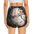 thumbnail image 2 of Lsque Baseball Breaking Glass Printed Women's Running Shorts with Liner Pockets,Elastic Quick Dry Workout Athletic Gym Yoga Shorts,Womens High Waist Shorts-, 2 of 9