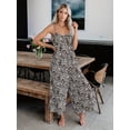 thumbnail image 3 of Plus Size Boho Jumpsuit, Women's Plus Tie Dye V Neck Medium Stretch Loose Fit Jumpsuit, 3 of 5
