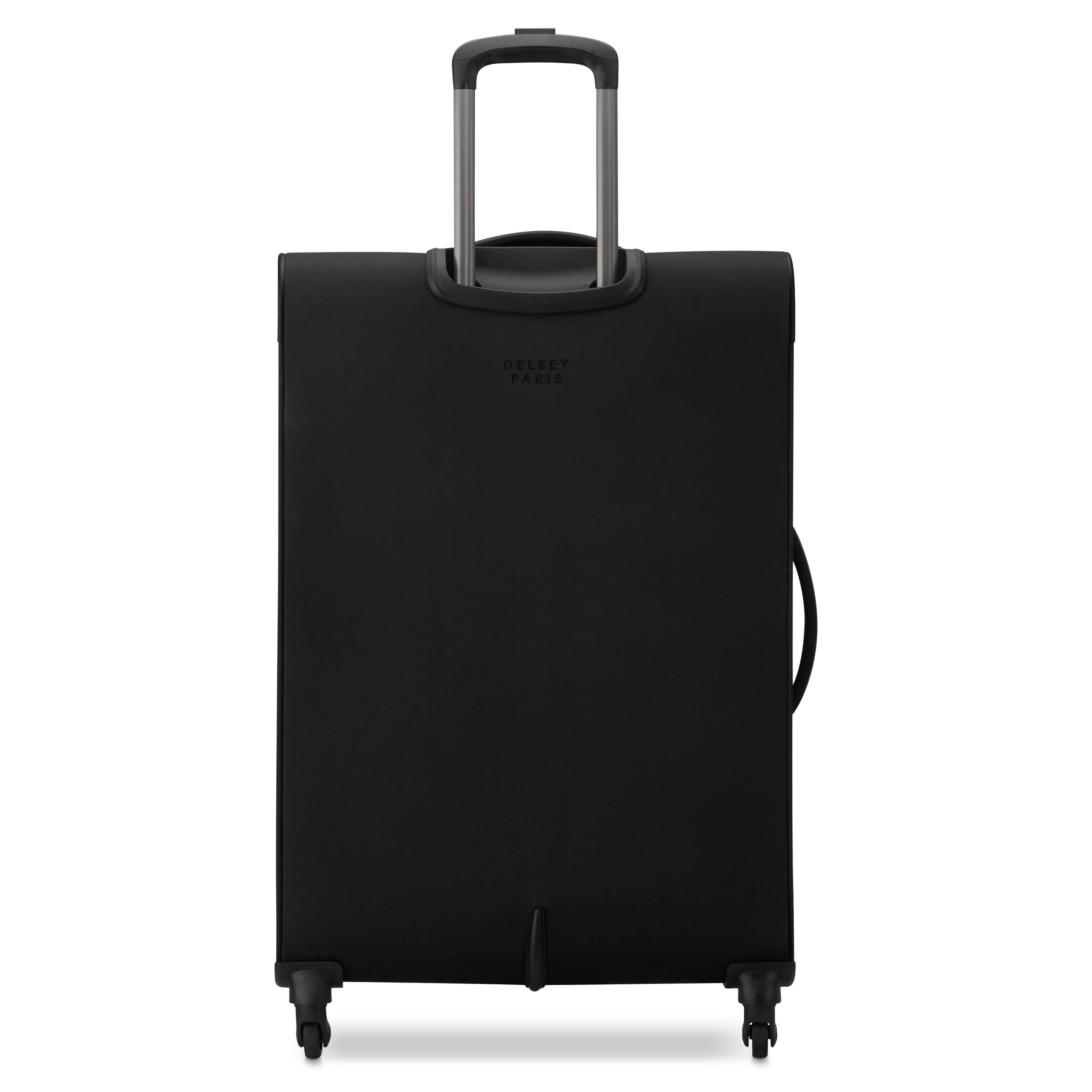 United Colors of Benetton and Delsey Paris 27 Inch Black Large Checked Ribbed Softside Expandable Spinner Luggage