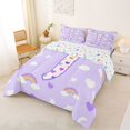 thumbnail image 2 of Castle Fairy Rainbow Letter J Queen Comforter Set 3pcs for Kids,Love Heart Print Bedding Comforter Set, 2 of 6