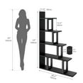 Dextrus 5Tier Bookshelf, Ladder Etagere Bookcase,LShape Display Rack