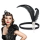 thumbnail image 1 of Diadema de los años 20, accesorios para disfraz de Gatsby para mujer, diadema de plumas estilo flapper de los años 20, color blanco, 1 of 7
