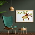 thumbnail image 2 of Cartoon Wall Art with Frame, Monkey Hanging on Liana Playful Safari Character Mascot, Printed Fabric Poster for Bathroom Living Room Dorms, 35" x 23", Brown Green Pink, by Ambesonne, 2 of 2