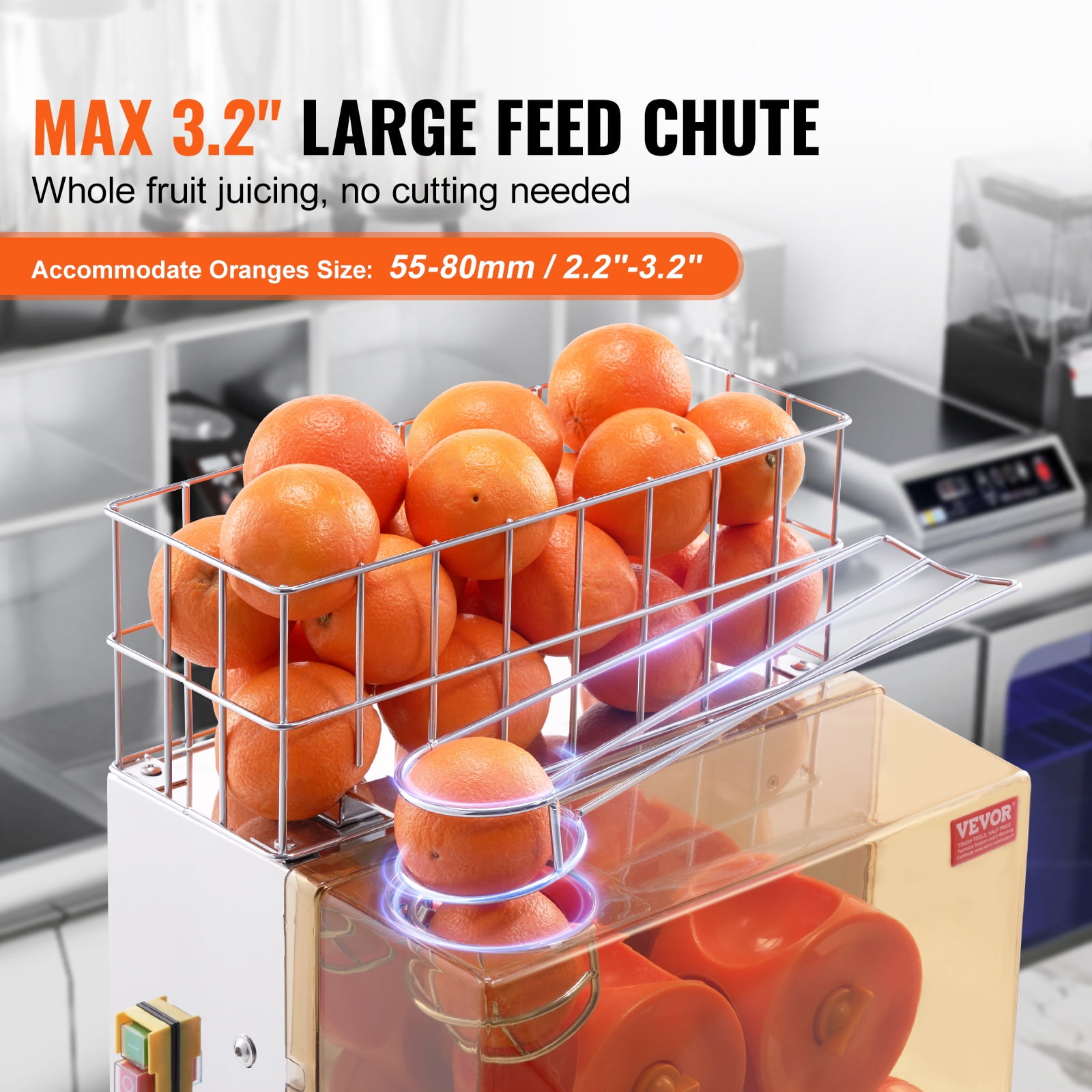 KFFKFF Commercial Orange Juicer Machine 120W Juice Squeezer Extractor Water Tap