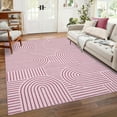 thumbnail image 2 of HOMERRY Area Rugs 5' x 7' Rainbow Stripe Throw Rug for Living Room Bedroom Washable Indoor Neutral Carpet, Pink, 2 of 5