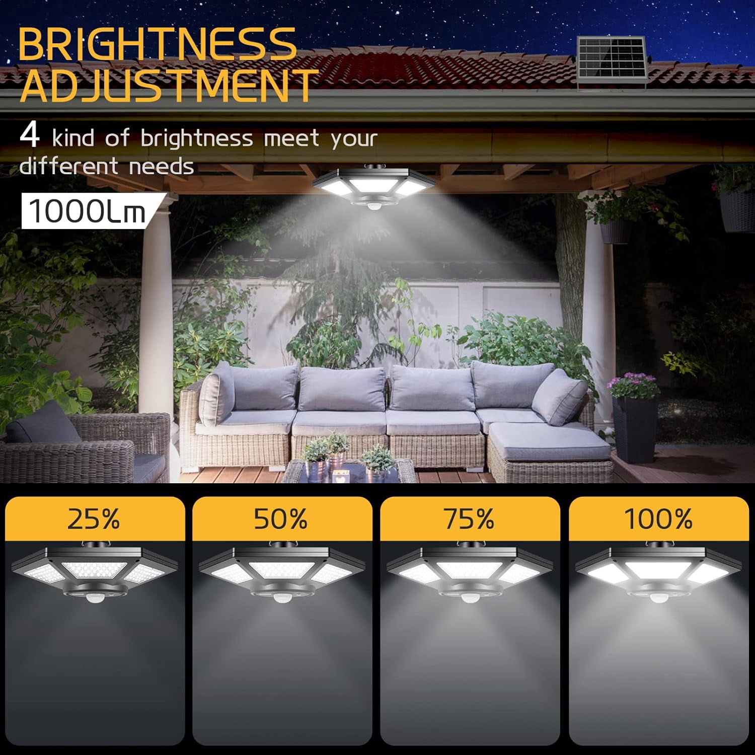 Aoksun Solar Shed Light Solar Pendant Light Indoor Outdoor Work in Daytime with Remote Control, 360° Lighting Waterproof Solar Indoor Lights with Motion Sensor/Timer/5 Modes for Home Shed Garage Barn