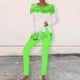 thumbnail image 1 of Puntoco Conjunto De Camiseta Y Pantalones Largos Con Cuello Redondo Y Manga Larga Con Estampado Informal Para Mujer Verde M, 1 of 5