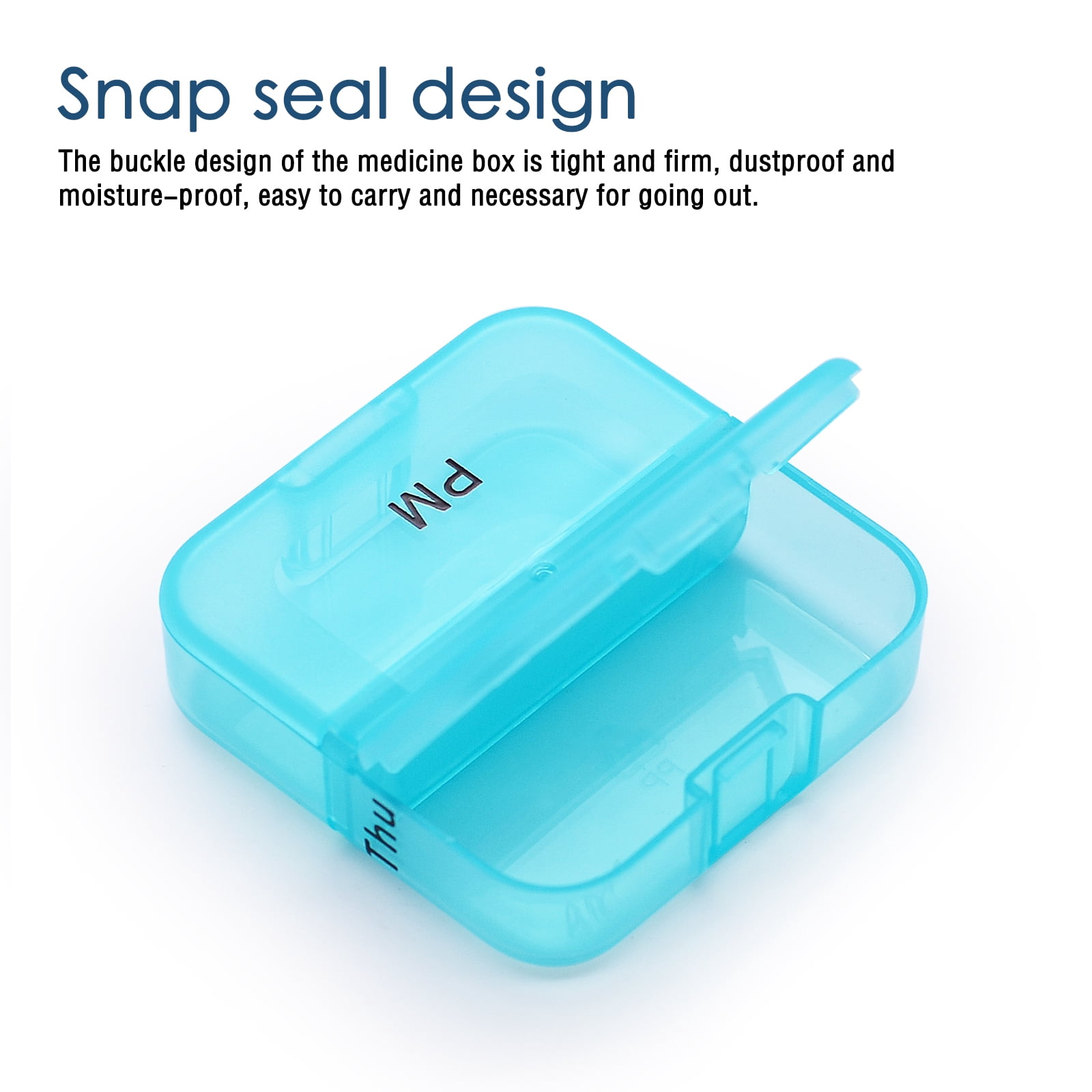 Weekly 7 Day Pill Organizer 2 Times A Day Portable Travel Medicine Organizer Moisture-Proof Pill Cases AM PM Pill Box Design for Vitamins Fish Oil Compartments Supplements (10 Pack)