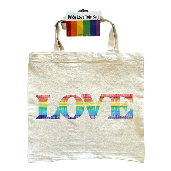 Tote Bag Canvas Love is Love LGBQT Rainbow Pride