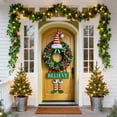 thumbnail image 4 of Christmas Door Cover 71"x35" Wreath Decorative Door Curtains Exquisite Background Christmas Door Covers Hanging Fabric Door Curtain Christmas Decorations Holiday, 4 of 5