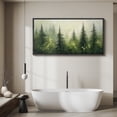 thumbnail image 5 of Large Framed Canvas Print Mistry Pine Forest Wall Art Decorative Ready to Hang Painting for Living room Bedroom - 60"x30" Black Frame, 5 of 9