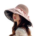 thumbnail image 1 of Women Floppy Hat Straw - Sun Protection Wide Brim Cap Fisherman Cap Summer Hat, 1 of 7