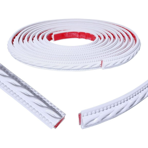 PVC Self-Adhesive Flexible Molding Trim Ceiling Molding Wall Trim for Furniture Door Wardrobe Home Decor White 20mm 5m/roll