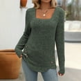 thumbnail image 2 of Byworldtasic Sweaters for Women Fall Lightweight Soft Top Long Sleeve Square Neck Tunic Sweaters, 2 of 4