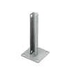 CRL PSB1AS Metallic Silver AWS Steel Stanchion for 180 Degree Round or Rectangular Center or End Posts