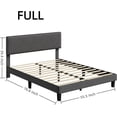 thumbnail image 2 of Full Size Bed Frame with Upholstered Headboard, Full Size Platform Bed Frame with Wooden Slat Support, Easy Assembly Platform Bed, No Box Spring Needed & Noise Free, Gray, 2 of 7
