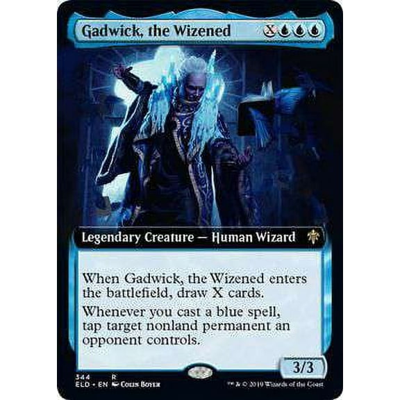 MtG Throne of Eldraine Rare Gadwick, the Wizened (Extended Art Foil) #344