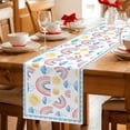 thumbnail image 5 of Rainbow Sunshine Table Runner 72 Inches, Rainy Cute Blue Border Bed Runner Dresser Scarves Tabletop for Indoor Outdoor Parties/Ceremony/Banquet, 16" x 72", 5 of 9