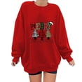 thumbnail image 2 of Qiopertar Mode Femmes Décontracté Imprimé Col Rond Manches Longues T-Shirt Ample Blouse d'Automne Pull Tops Chandails en Molleton Sans Capuche Liquidation Livraison Gratuite à Moins de 5$ jusqu'à 90 % de Réduction, 2 of 5