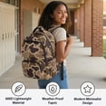 thumbnail image 5 of Jeiento Kids School Backpack 17 Inch Large Capacity Lightweight Water-Resistant Polyester Bookbag for Elementary Boys Girls, Brown Duck Camo Back to School Supplies, Hiking & Travel, 5 of 7