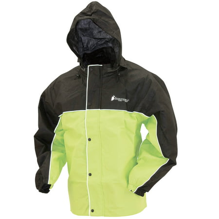 Frogg Toggs Road Toad Reflective Motorcycle Rain Jacket HiVis Green & Black (Best Frogg Toggs For Motorcycle)