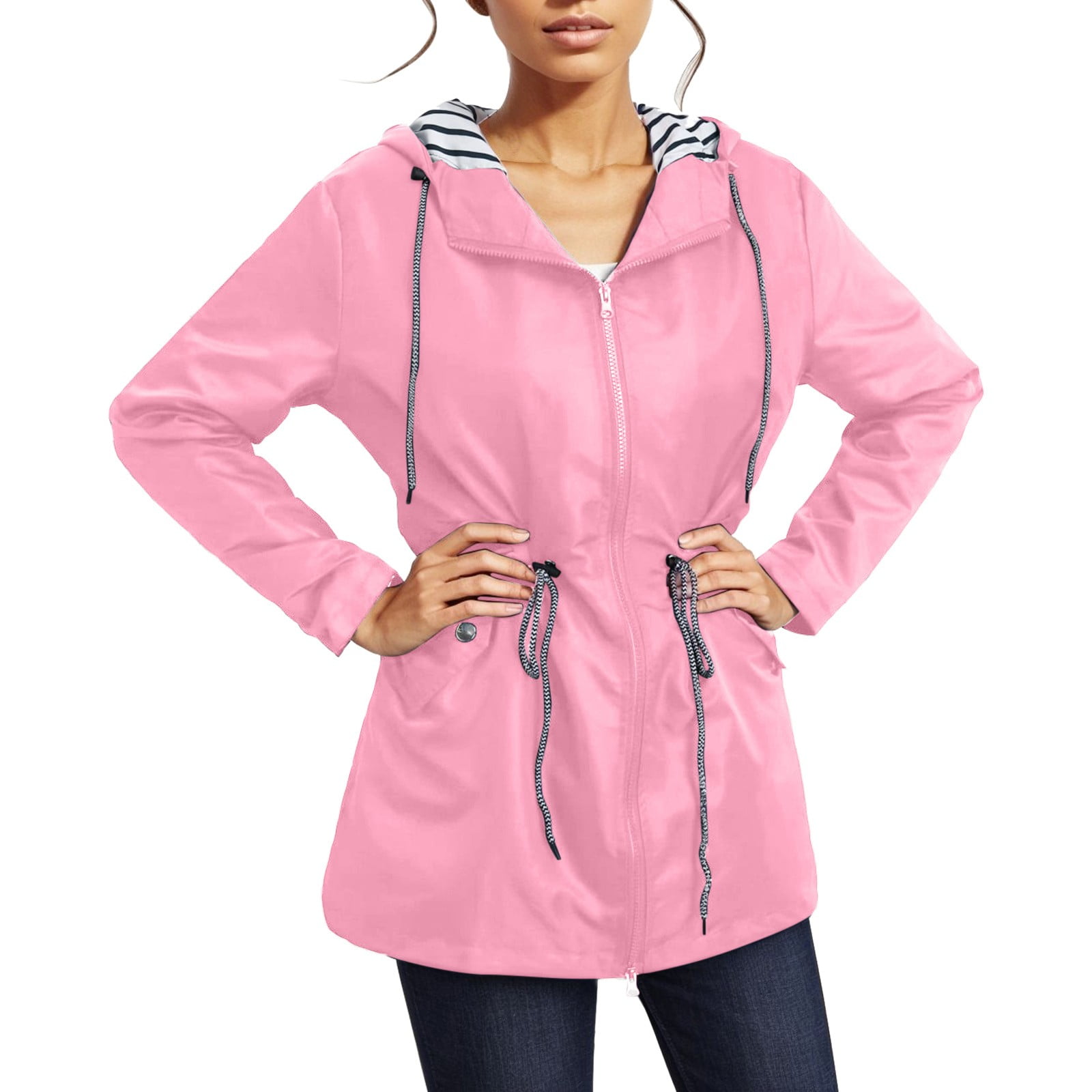 Imperméable Femme Qolati Rain Jacket Women Lightweight Waterproof