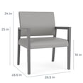 thumbnail image 3 of Pemberly Row Waiting Reception Wide Guest Chair Wood Frame in Gray, 3 of 5