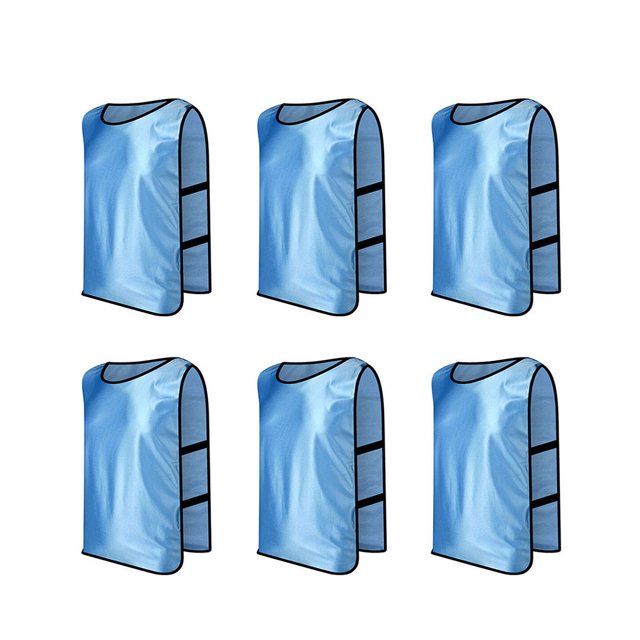 TOPTIE Gilets d'Entraînement de Mêlée Salopettes de Soccer Ensemble de 6-LightBlue-TG