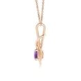 thumbnail image 2 of Angara Collier en Améthyste Naturelle - Pendentif Solitaire Rond en Améthyste avec Nœud Infini en Or Rose 14K pour Femmes, 2 of 8