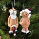 thumbnail image 1 of Juego de 2 colgantes navideños XCF Papá Noel desnudo Resina Decoraciones de Nochevieja, 1 of 4