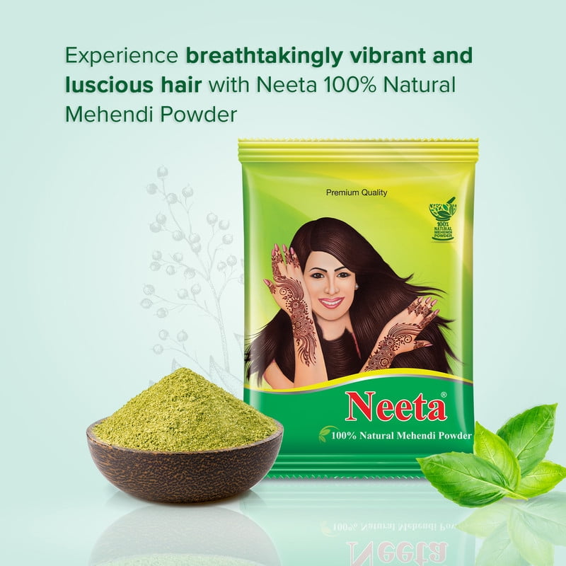 Neeta 100% Natural Mehendi Henna Powder, Natural Brown Henna