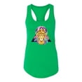 thumbnail image 2 of Wild Bobby, Lion Throne King Crown Animal Lover Ladies Racerback Tank Top, Kelly, X-Large, 2 of 3