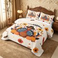 thumbnail image 3 of Erosebridal Thanksgiving Turkey Twin Quilt Set 2 Pieces,Autumn Pumpkin Flowers Twin Coverlet Set,Beige,1 Bedspread and 1 Pillowcase, 3 of 7