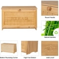 thumbnail image 6 of Vintage Large Wood Bread Box for Kitchen Counter, Retro Design Single Layer Bamboo Large Capacity Food Storage Bin (White), 6 of 8