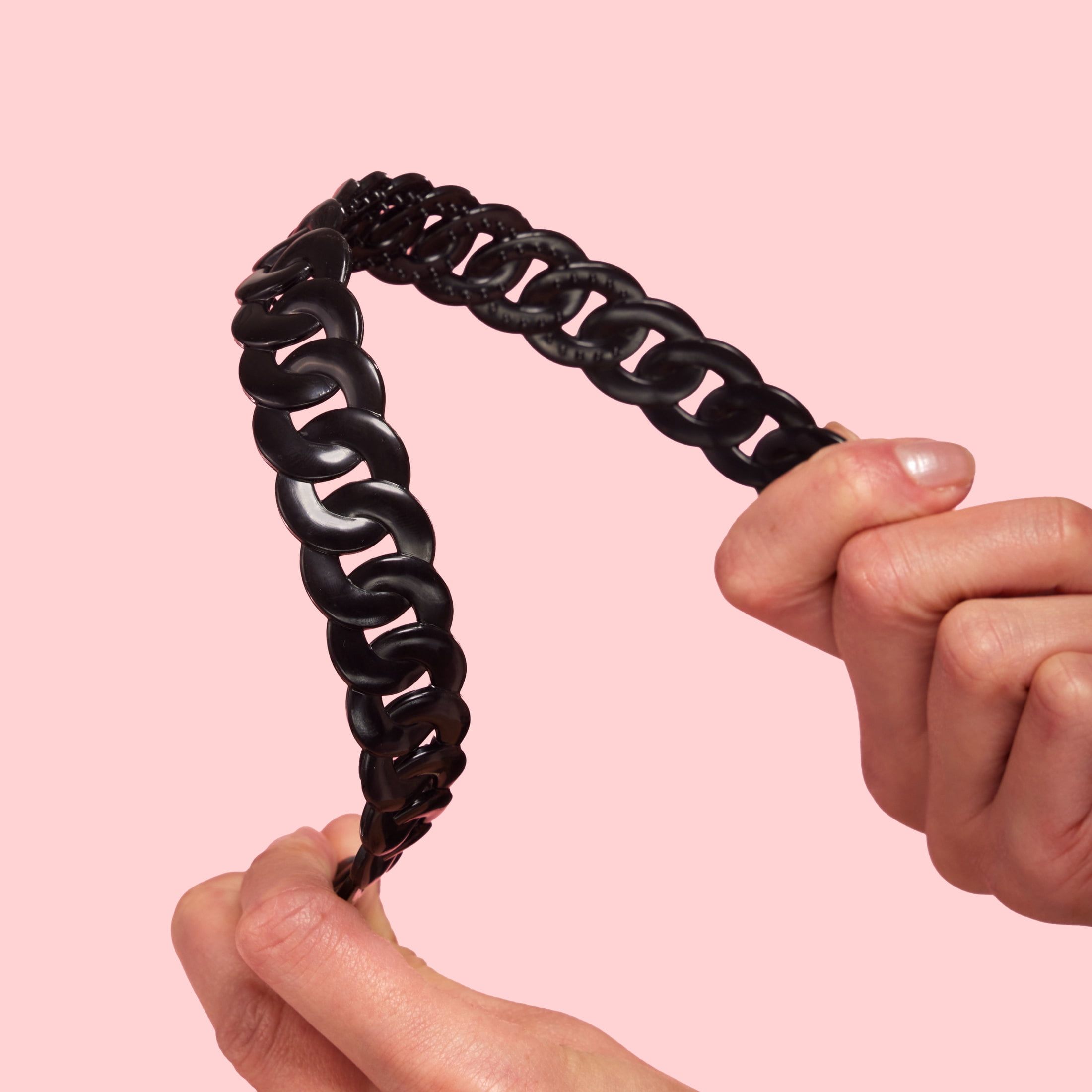 Goody ComfortFlex Flexible Headbands, Black & Beige, All Day Comfort, No-Slip Grip, 2 Pack