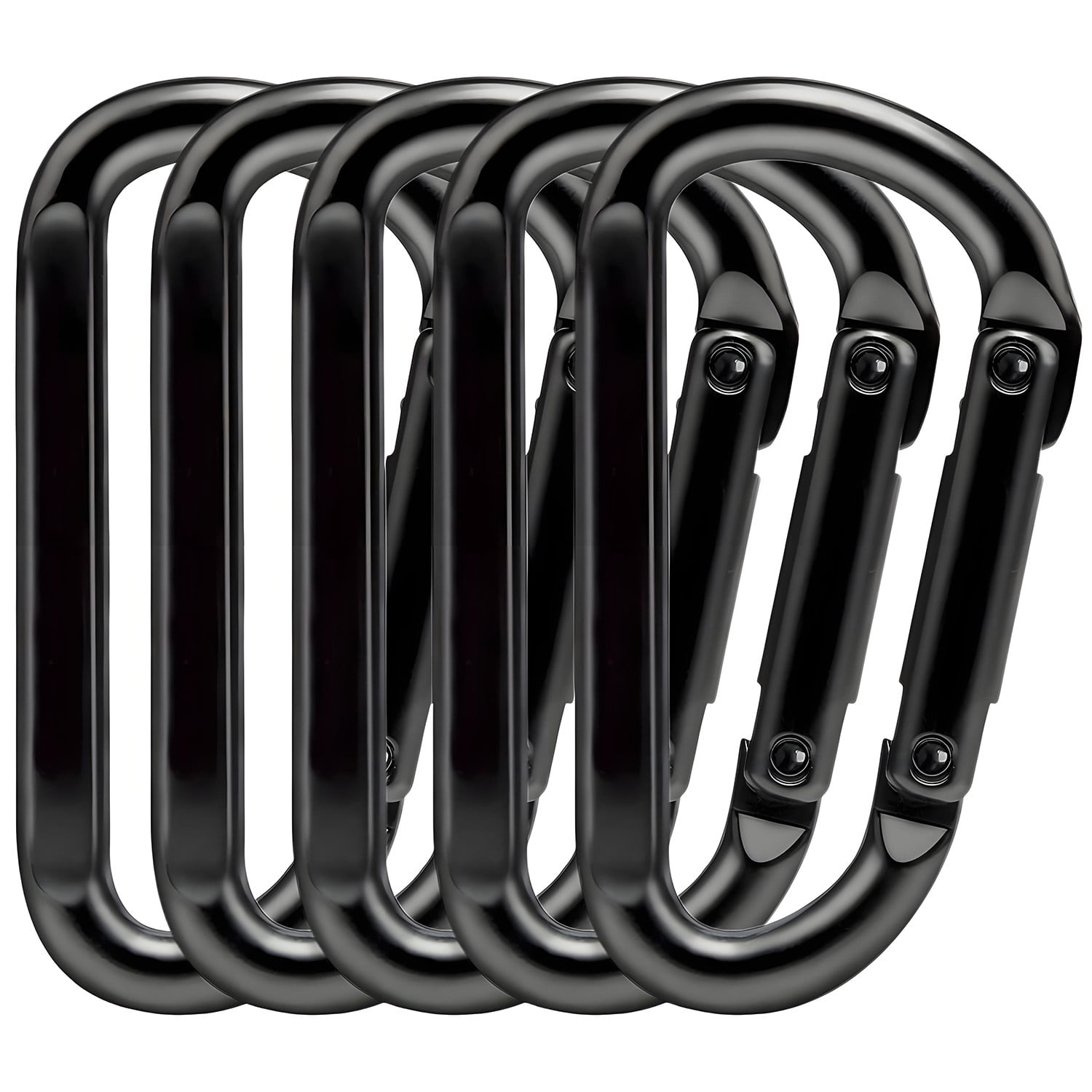 5pcs Heavy Duty Carabiner Keychain Clip,Steel Carabiners 860lbs 3.15in D Shaped Spring Hook Small Clips For Hammocks,Hiking,Keychains,Outdoors And Gym,Dog Leash And Key Ring