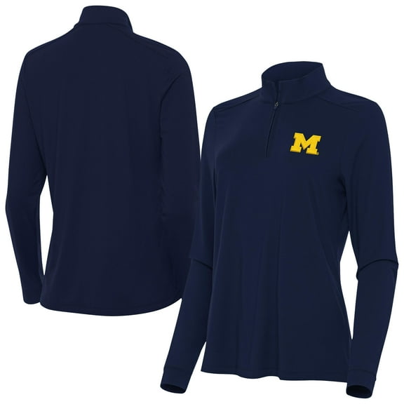Women's Antigua Navy Michigan Wolverines Intent Quarter-Zip Top