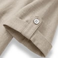 thumbnail image 6 of ClodeEU Women's 2 Piece Linen Cotton Outfits,Collared Button Down Shirt and High Waist Wide Leg Shorts Set,Casual Summer Loungewear with Pockets Beige,Women's Plus L, 6 of 8