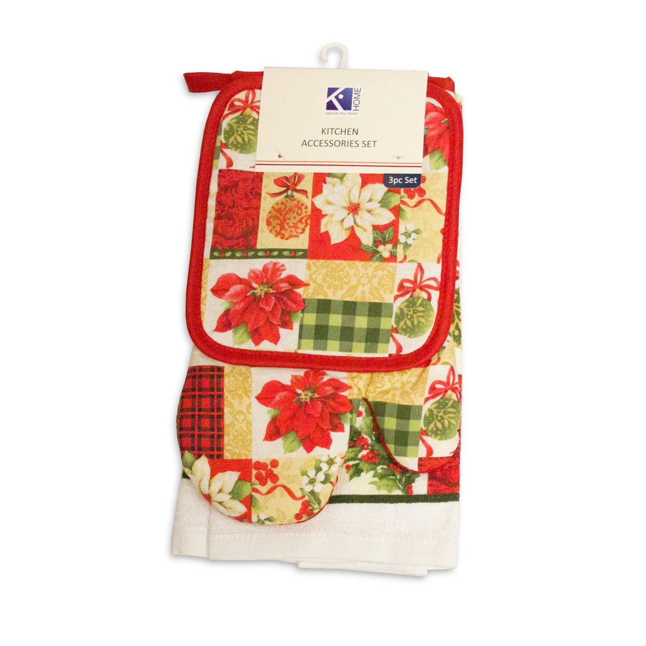 Details about  / 5 PC KITCHEN SET RED ROSES Oven Mitt Potholders Towels Dishcloths