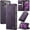 Purple, variant on CaseMe Calf Leather Lining Microfibre Wallet Case For iPhone 16e 6.1-inch with RFID Blocking,Magnetic Closure,Card Slots,Cash Slot,Kickstand,Shockproof Flip Folio Protective Phone Case,Black