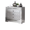 thumbnail image 2 of Silver Color Bedside Cabinet With And Felt-lined Drawer Silver Nightstand Hidden Jewelry Bin -bearing Slides, 2 of 4