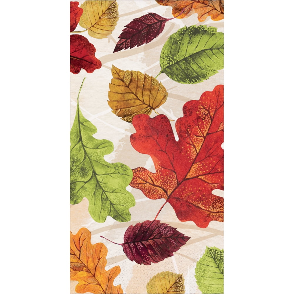 Luxe Leaves Fall Thanksgiving 16 Ct 3 Ply Paper Guest Napkins - Walmart.com