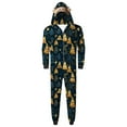thumbnail image 5 of Odeerbi Christmas Onesie Pajamas for Family Holiday Sleep Jumpsuit Long Sleeve Family Christmas Pajamas Matching Sets Dad Fashion Lattice Print Plush Jumpsuit Sleepwear PJs Set Black, 5 of 6