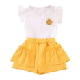 thumbnail image 3 of XZNPDUCQ Summer 2Pcs Outfits Set – Toddler Girls Flower Short Sleeve T-Shirt and Pants Gift Set Summer 2Pcs Gift Outfits Set Summer Short Set Outfit 6-12 Months,Yellow, 3 of 6