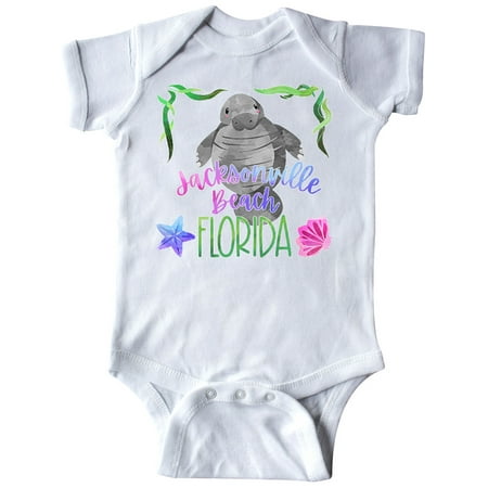 

Inktastic Jacksonville Beach Florida Cute Swimming Manatee Gift Baby Boy or Baby Girl Bodysuit