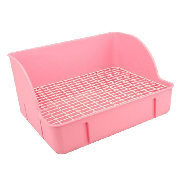 ZLight Rabbit Litter Box For Cage Corner Sturdy And Durable Essential Pet Litter Pan Enhances Cleanliness Wear Resistant Smooth Pink 29x22x15.5cm