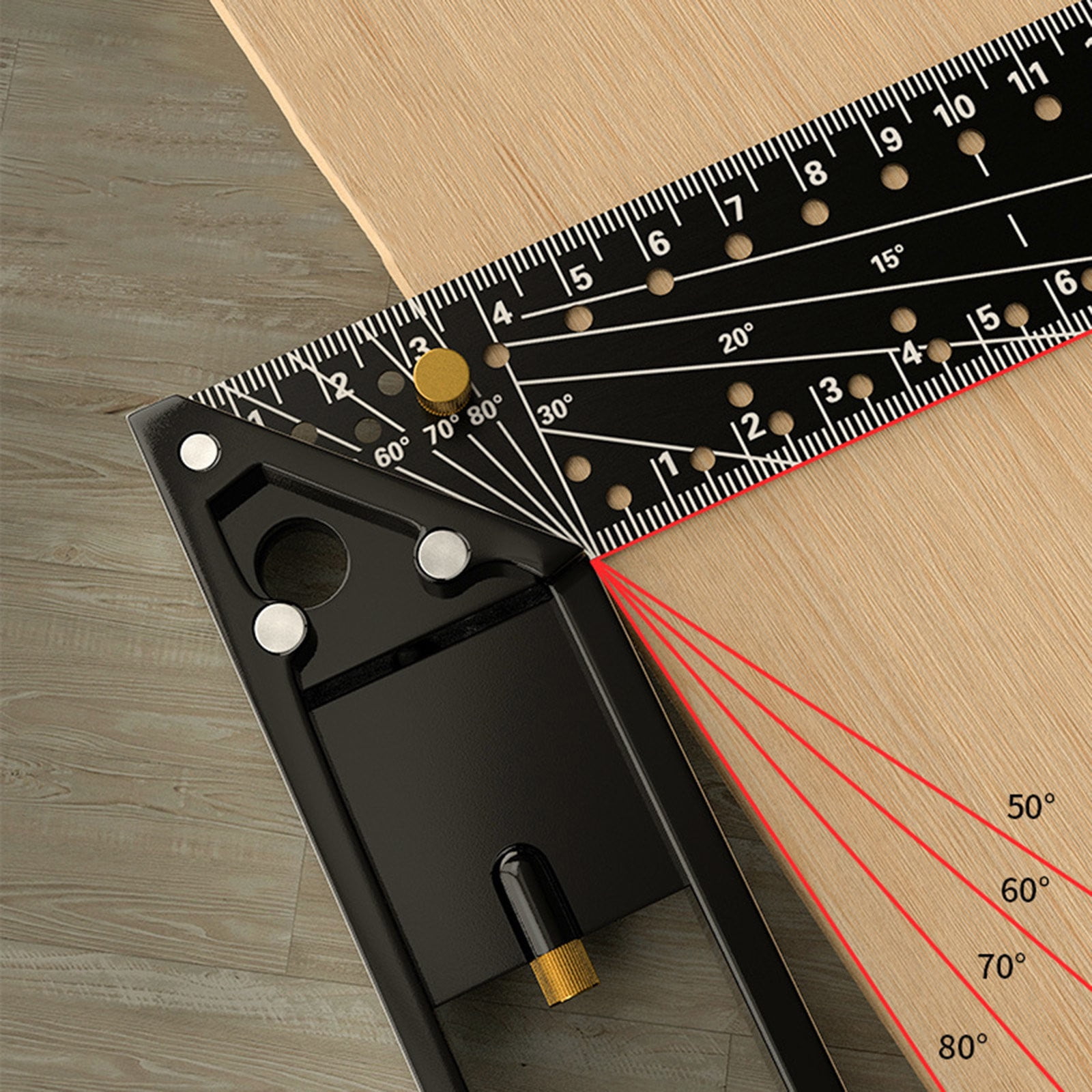 Multifunctional Right Angle Ruler 90 Degree Measuring Tool with Scribing Gauge for Woodworking Carpentry DIY Projects Marking Layout Precision Angle Finder Square Tool