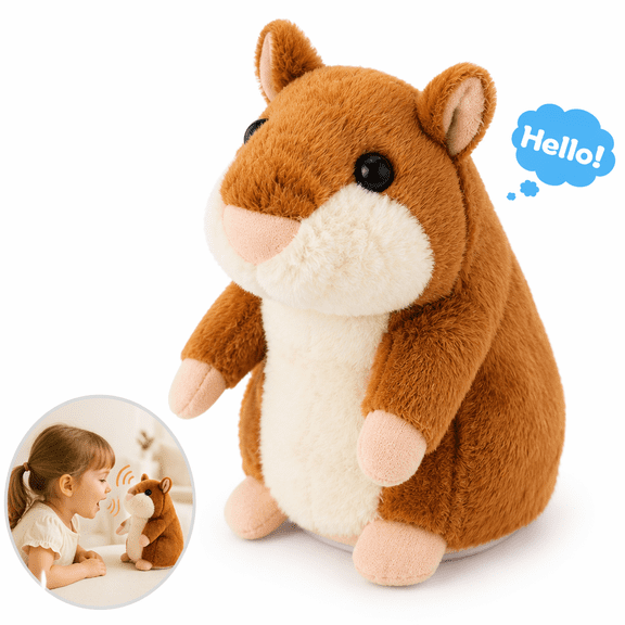 Artrylin Talking Hamster Plush Toy Repeats What You Say Interactive Toys Electronic Hamster Toy Repeats Your Voice Unique Gift Toys for 1 2 3 4 Year Old Boys Girls