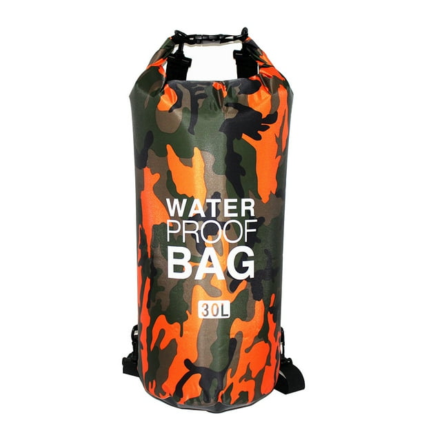 Advancent Bolsa de natación impermeable de 15/20L/30L, de saco seco, colores de camuflaje, pesca, canotaje, kayak, almacenamiento, bolsa de Deportes acuáticos camuflaje naranja 24x72cm Advancent OD1303-06B