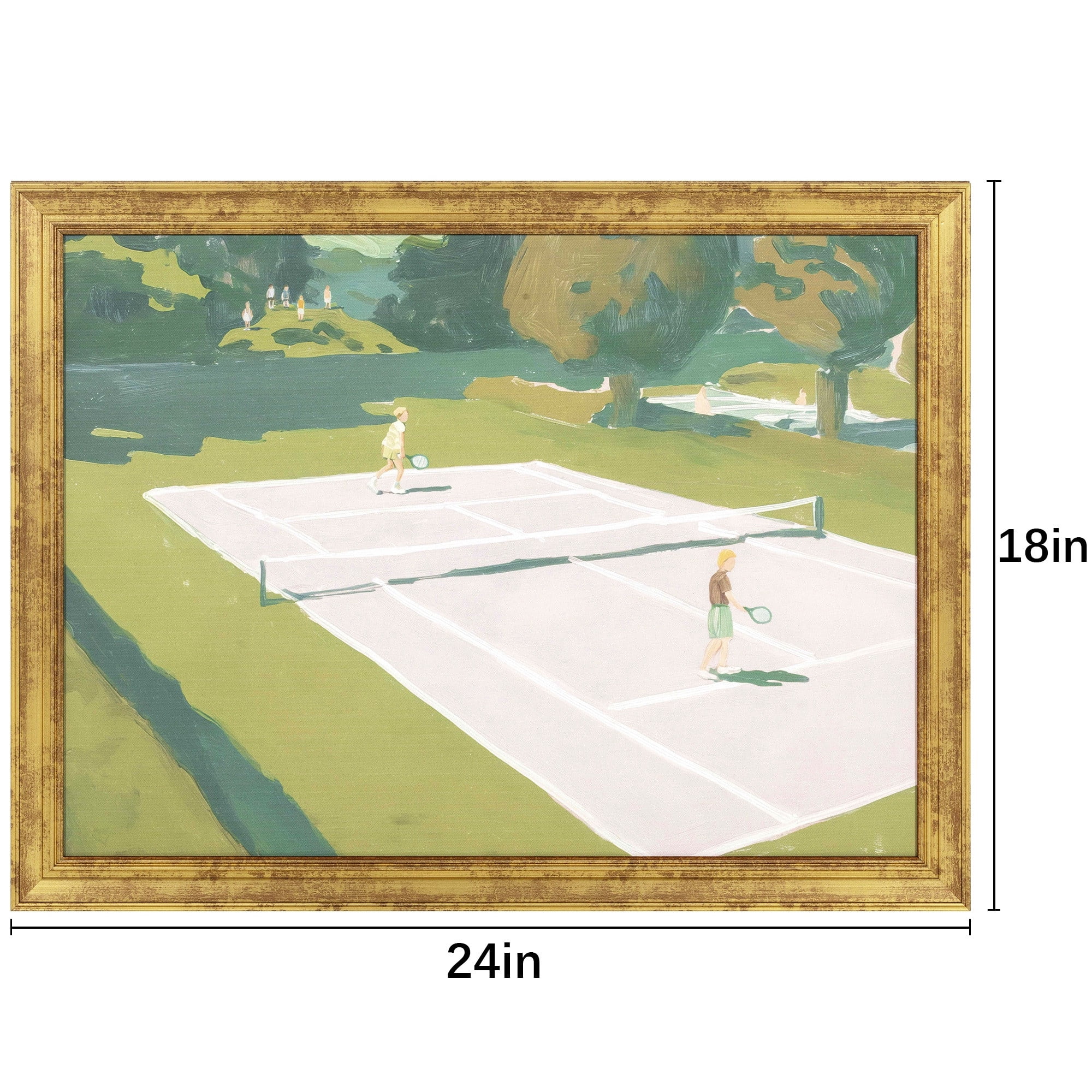 My Texas House Tennis Court Views 24x18 Framed Wall Art